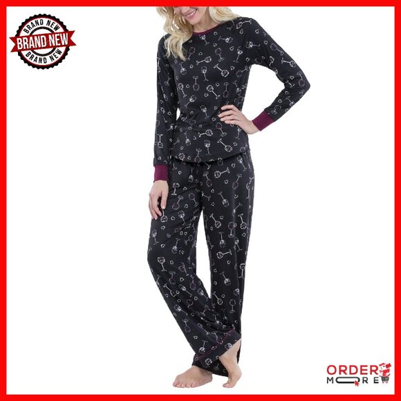 Ultra Soft Women's Pajama Set with Raglan Sleeves Stretch Fabric